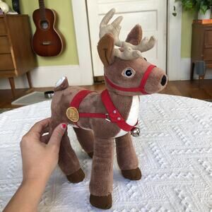 Hallmark Polar Express Reindeer Plush 13.5" Bell Harness Christmas Décor
